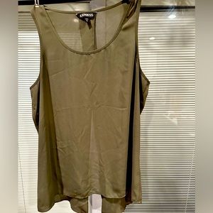 Express Olive Green Polyester tank top